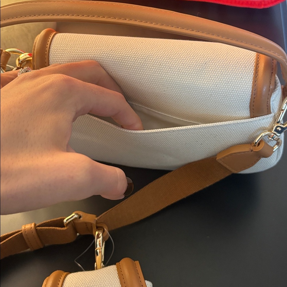 NWT Lululemon Canvas Mini Bag Natural/Chestnut Brown - Picture 13 of 16